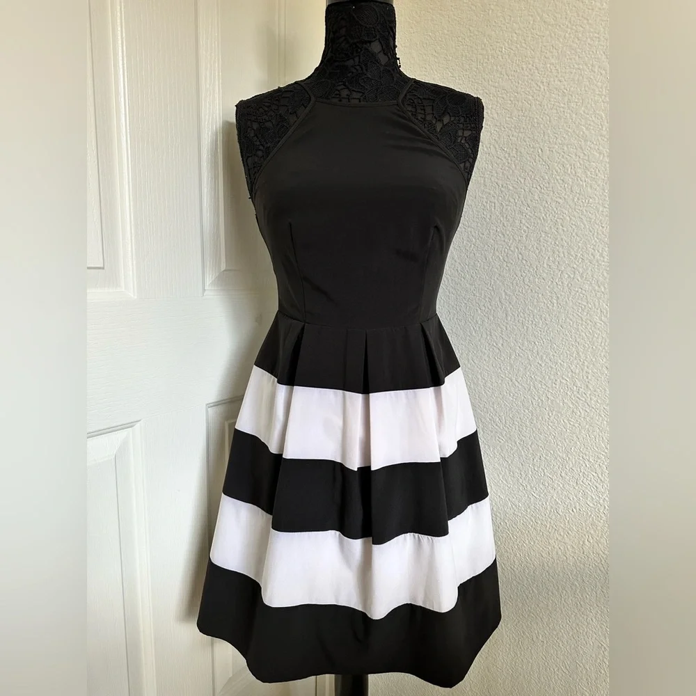 B Darlin Striped Skater Dress 👗 - Picture 1 of 6